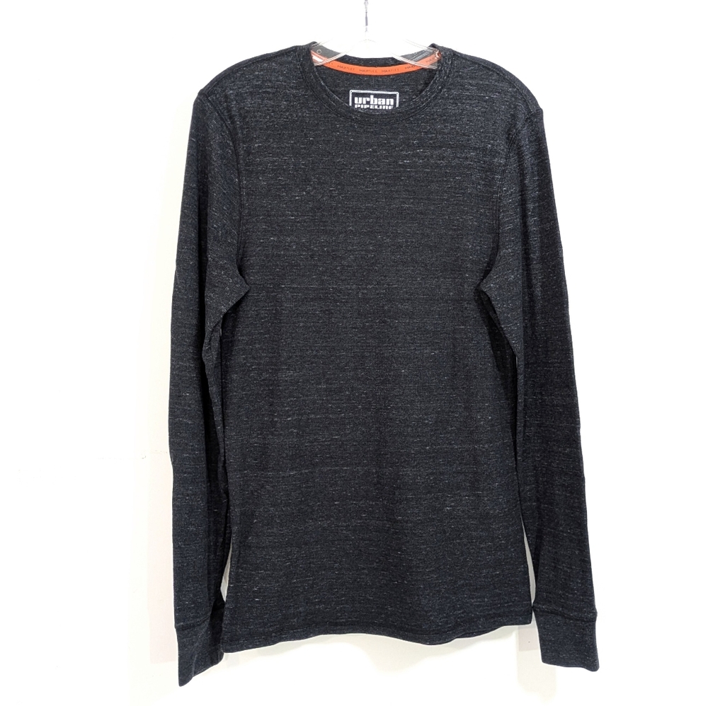 Urban Pipeline Charcoal Grey Heavyweight Long Sleeve Tee - Size Small Mens